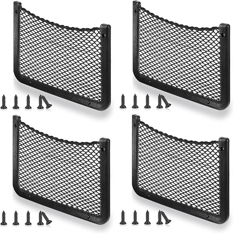 Premier - Filet Rangement pour Voiture 4 pcs, Organisateurs Rangement Coffre 36 18CM, Multifonctionnel Sac Pocket Organizer de Voiture pour