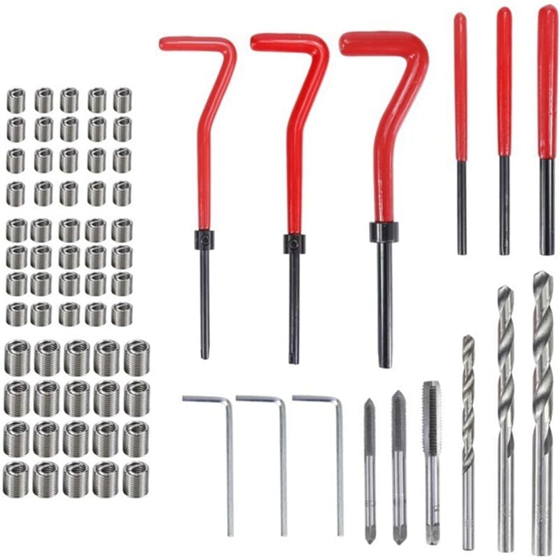 Filet Rapporté, , M5 M6 M8, Filetage, 75 Pcs Réparation des Filetages M5 M6 M8 Kit de Réparation de Filetage Filet Rapporté Insert
