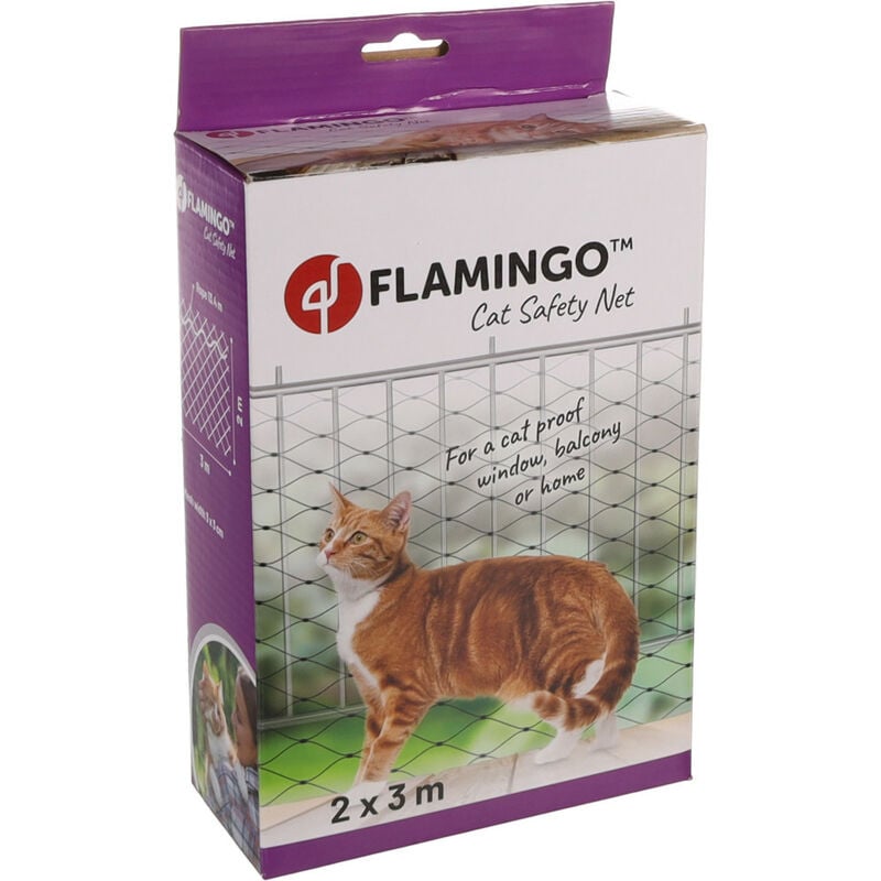 Filet de sécurité Sekura Noir 3 x 2 mètres pour chat Flamingo