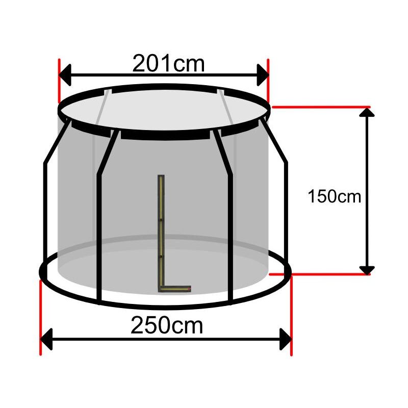 Sos Trampoline - Filet Trampoline 250 sur Anneau Intérieur Hauteur