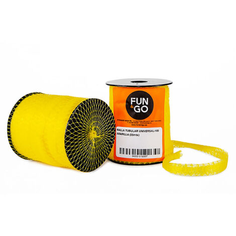 FILET TUBULAIRE UNIVERSEL POUR EMBALLAGE-100 JAUNE (25m) FUN & GO - Couleur Jaune - Matériaux Polyéthylène - Dimension 25 m