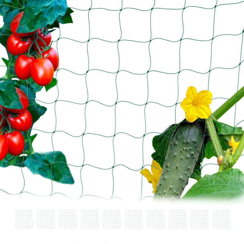 Relaxdays - Filet tuteur pour plantes grimpantes ou potager, lot de 10, filet maille 10 cm, balcon ou jardin, 180 x 360 cm, vert