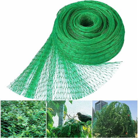 Filet vert anti-oiseaux, filet de protection contre les oiseaux de jardin, filet pour plantes de jardin, maille de clôture réutilisable, protège les légumes-fruits du raisin des oiseaux cerfs (6,6 x 3