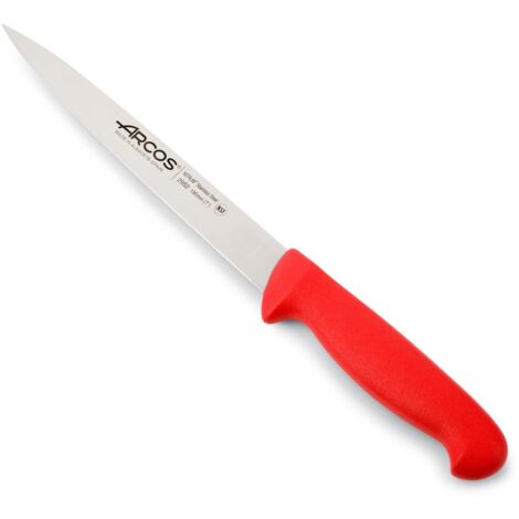 Filetiermesser  Arcos Farbe - Prof  295222  in Nitrum Edelstahl und mango ergonomisches rotes Polypropylen  und 19 cm Klinge, Vitrine