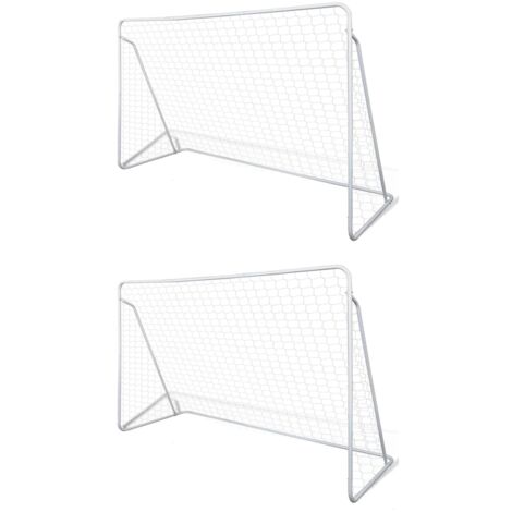 Filets de but de football Acier 2 pcs 240x90x150 cm