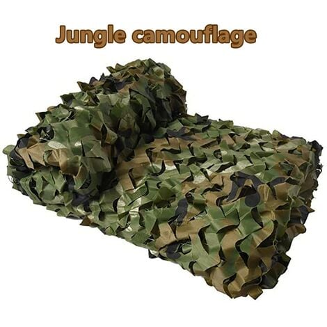 Filets de camouflage militaires renforcés à mailles blanches, pour auvent de jardin, pergola d&#39;extérieur, tente, bâche, cache, abri solaire, gazébo, 3x3 3x 5, 2*3M 3*3,Jungle camouflage,2x2m