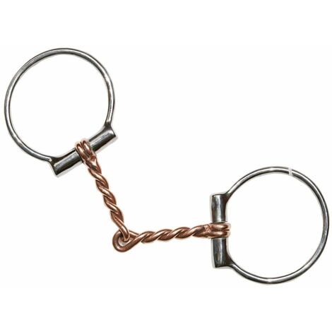 Filetto a D Brad Ren’s in acciaio inox con cannone in rame attorcigliato: 13 cm, Argento rame
