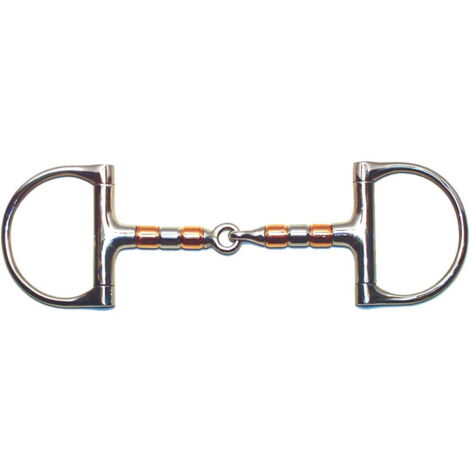 Filetto a D snodato con tubetti in rame e acciaio inox pieno 13,5 cm