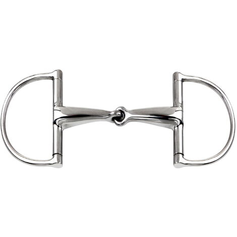 Filetto a D snodato in acciaio inox con imboccatura piena 18 mm