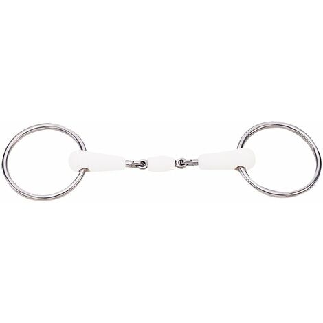Filetto anelli doppio snodo con rivestimento in gomma al gusto di menta: 13,5", Bianco argento