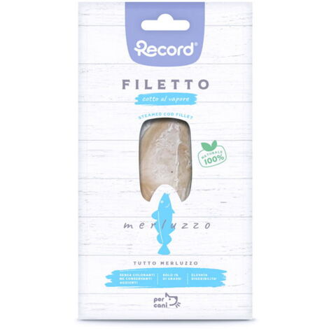 Filetto cotto al vapore tutto merluzzo snack monoproteico premium per cani 24 confezioni x 25 g cad.