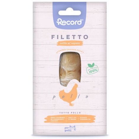Filetto cotto al vapore tutto pollo snack monoproteico premium per gatti 24 confezioni x 15 g cad.