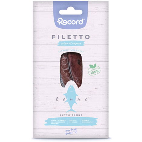 Filetto cotto al vapore tutto tonno snack monoproteico premium per gatti 24 confezioni x 15 g cad.