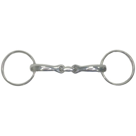 Filetto curvo con oliva centrale pieno e anelli da 65 mm 135 cm