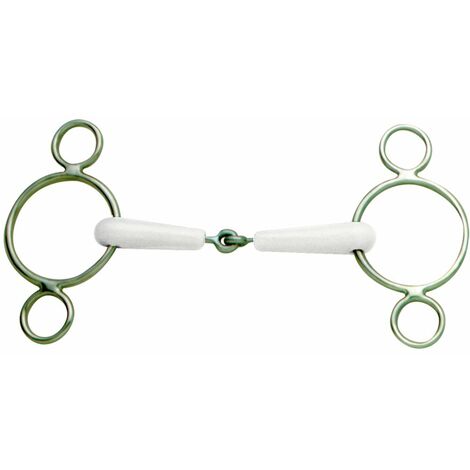 Filetto Daslo a 3 anelli snodato con rivestimento in gomma al gusto di menta: 13,5 cm, Bianco e Argento