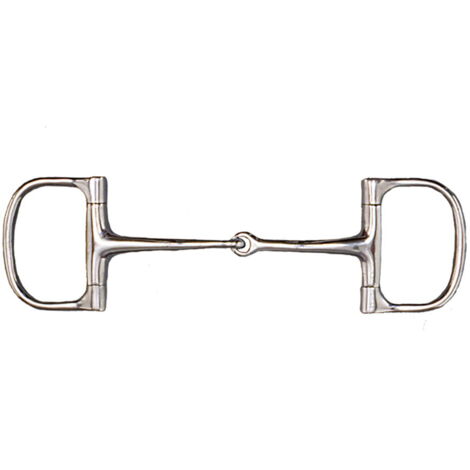 Filetto inglese a D snodato e imboccatura fina 15 mm: 12,5 cm, Silver