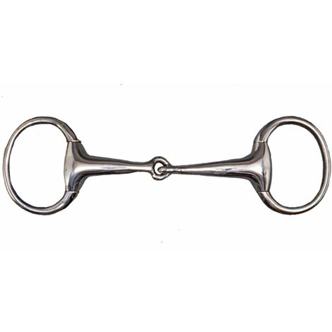 Filetto inglese ad oliva snodato in acciaio inox imboccatura 23 mm: 14,5, Argento