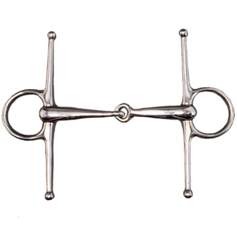 Filetto inglese in acciaio inox snodato ad aste imboccatura 18 mm: 14,5 cm, Silver