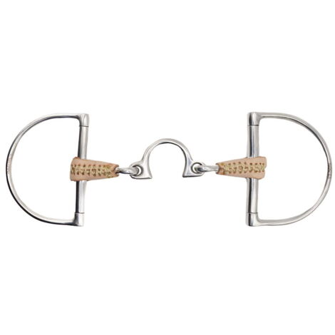 filetto inglese per cavalli a d segundo snodato con ponte mm 135 da 18 mm chiamata da 85 mm