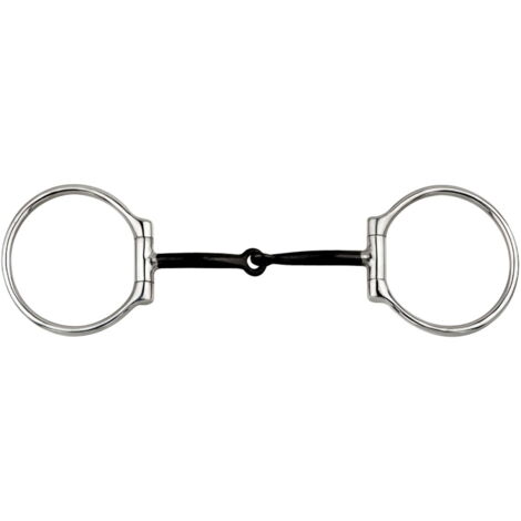 Filetto western a D in inox e imboccatura nera con inserti in rame