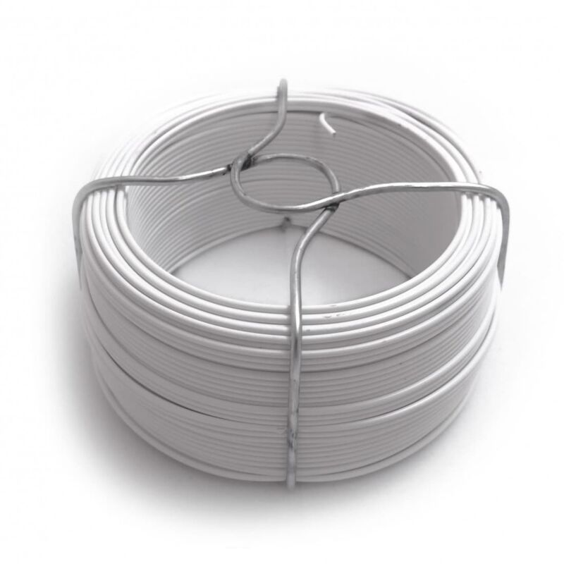 FILGRAF Fil attache - plastifi&eacute; blanc - 6 mm - bobine 50 m