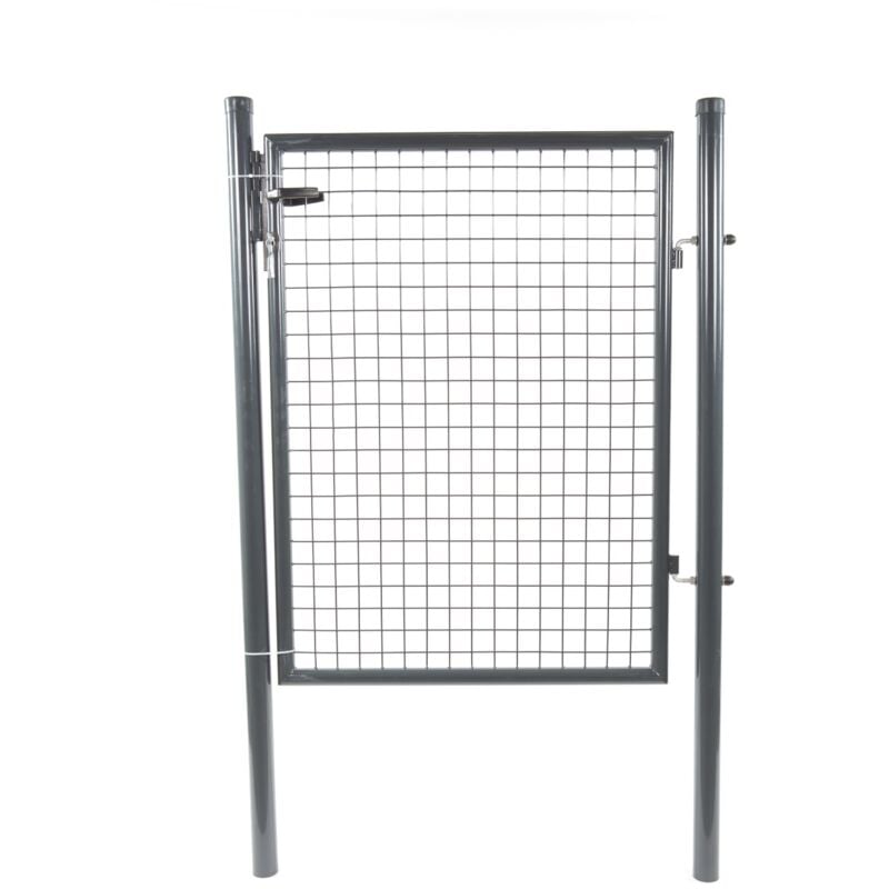 portillon grillage eco maille 50x50 - hauteur 1m50 - gris 7016