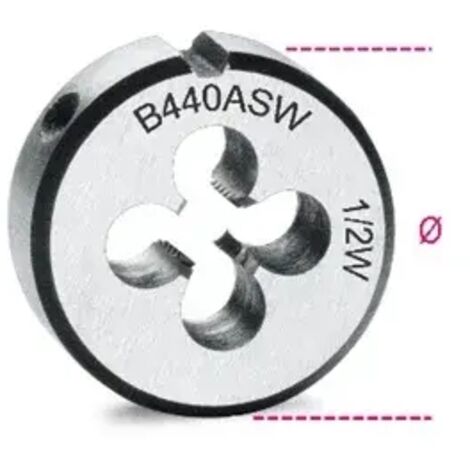 Filiera tonda acciaio cromo whitworth beta 440asw - 1 in x8
