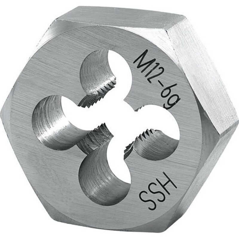 Filière 6 pans, filetage métrique, Filetage : M30, Pas 3,50 mm, Cote s/plats x hauteur 60 x 25 mm