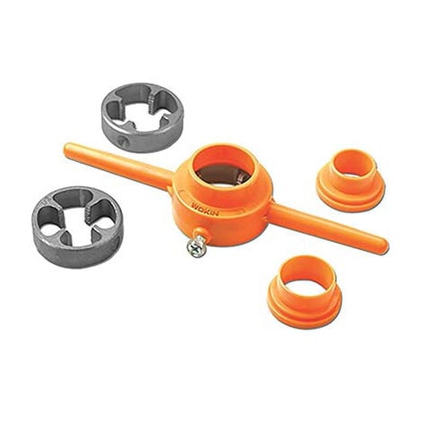 VEVOR VEVOR Kit di Filettatura dei Tubi con Cricchetto Set di 6 Matrici  1/4 NPT-1-1/4 NPT Teste Idrauliche Manuali Portatili in Valigetta per  Tubi, Kit di Strumenti per Filettare Tubi a Cricchetto