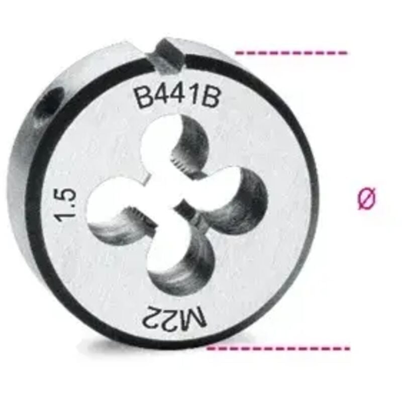 Beta - 441b - 24x1,5 filière ronde en acier chromé 50,8 pas fin