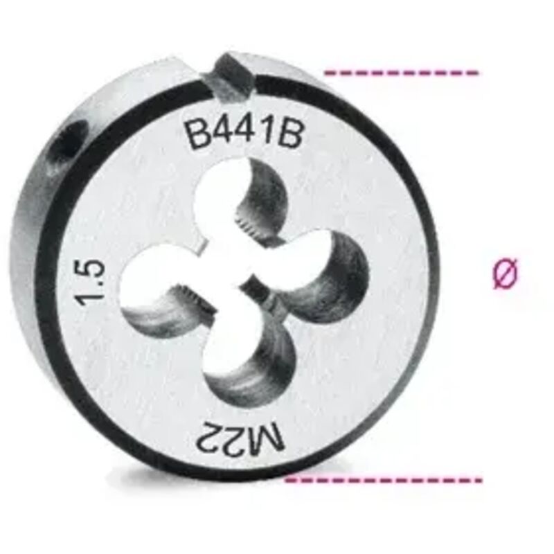 Beta - filière ronde en acier chromé 50.8 pas fin 441b - 24x2