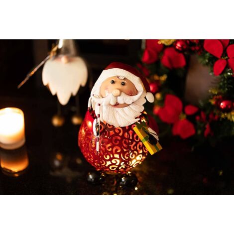 Filigree Santa Claus Light Up LED Ornament