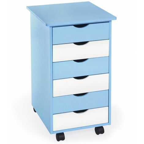 Filing cabinet on wheels with 6 drawers - small filing cabinet, home filing cabinet, drawer filing cabinet