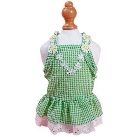 Fille Robe Chien Vêtements Costume Florale Dentelle Jupe Tutu Robe Verte Taille M