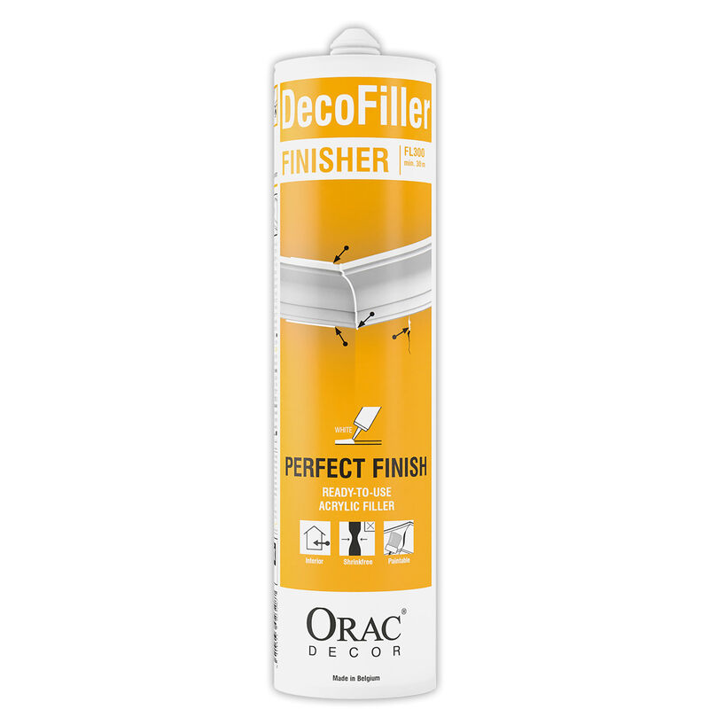 Filler Orac Decor FL300 strong water-based acrylic glue for sealing of the joints repair filler white 310 ml - white