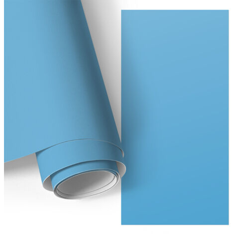 Film adhésif - adhésif décoratif - facile à poser - pour meubles - pour cuisine - pour table Bleu aquatique 75x150 cm