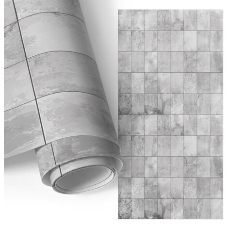 Film adhésif - adhésif décoratif - facile à poser - pour meubles - pour cuisine - pour table Carreaux gris 75x150 cm