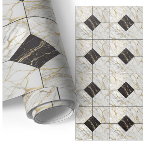 Film adhésif - adhésif décoratif - facile à poser - pour meubles - pour cuisine - pour table Marbre luxueux 75x150 cm