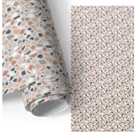 Film adhésif - adhésif décoratif - facile à poser - pour meubles - pour cuisine - pour table Motif terrazzo 75x150 cm