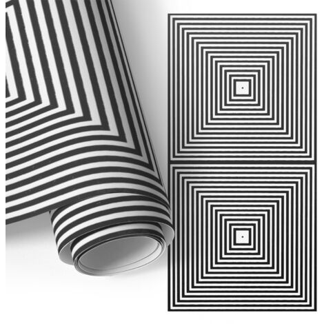Film adhésif - adhésif décoratif - rénovation facile - idéal pour plan de travail ou meubles de cuisine Carrés en illusion d'optique 75x150 cm