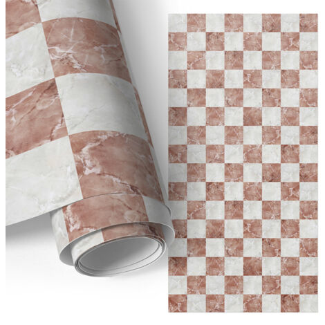 Film adhésif - adhésif décoratif - rénovation facile - idéal pour plan de travail ou meubles de cuisine Grille marbrée 65x130 cm