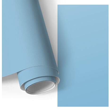 Film adhesif autocollant - design moderne - imperméable - pour cuisine - pour plans de travail Couleur bleu ciel 65x130 cm