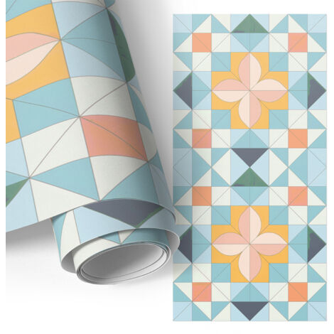 Film adhesif autocollant - design moderne - imperméable - pour cuisine - pour plans de travail Mosaïque géométrique 50x100 cm
