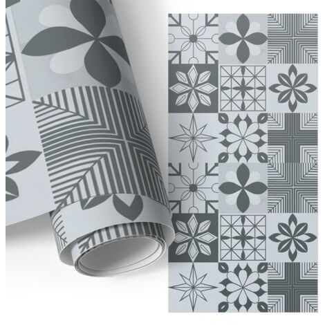 Film adhesif autocollant - design moderne - imperméable - pour cuisine - pour plans de travail Nombreux carreaux 65x130 cm