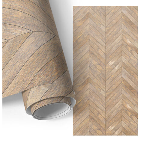 Film adhesif autocollant - design moderne - imperméable - pour meubles - pour plans de travail Chevrons bois 65x130 cm