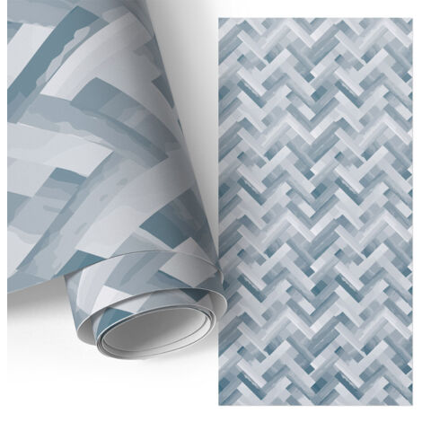 Film adhesif autocollant - design moderne - imperméable - pour meubles - pour plans de travail Chevrons gris 50x100 cm