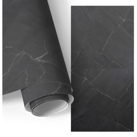 Film adhesif autocollant - design moderne - imperméable - pour meubles - pour plans de travail Marbre noir 50x100 cm