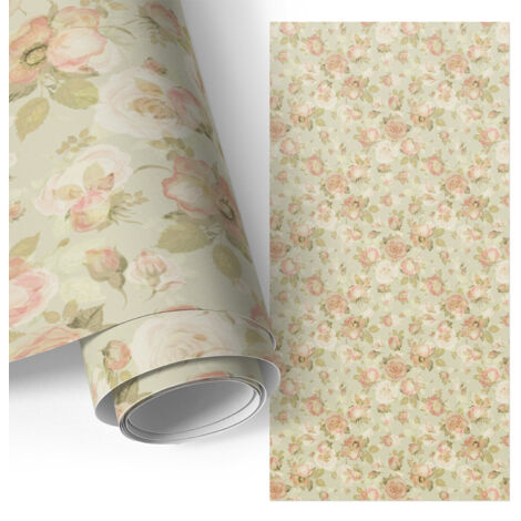 Film adhesif autocollant - design moderne - imperméable - pour meubles - pour plans de travail Motif floral 65x130 cm