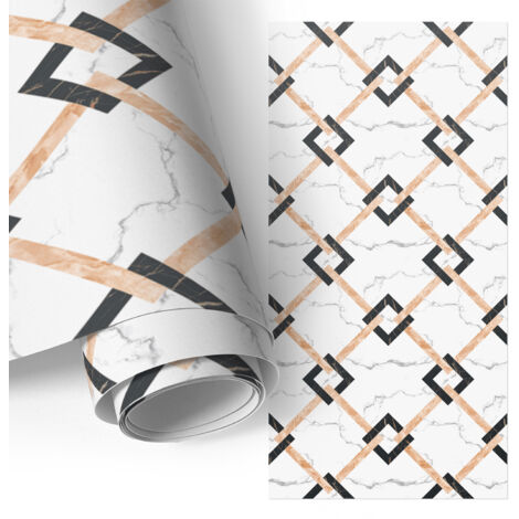 Film adhesif autocollant - design moderne - imperméable - pour meubles - pour plans de travail Tressage sur marbre 50x100 cm