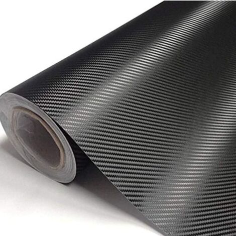 Film autocollant en fibre de carbone 3D – Protection seuil de porte voiture – Dimensions 30 x 152 cm – PVC autocollant imperméable – Starlight